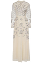 Loretta Embroidered Maxi Dress in Cream
